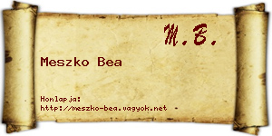 Meszko Bea névjegykártya